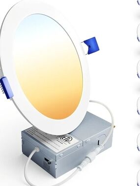 Ensenior 6" LED Recessed Lights 6 Pack 5CCT Dimmable Canless 1200LM